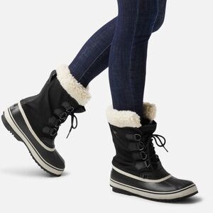 Sorel Winter Carnival Women Black Waterproof  Winter Duck Boots Size 9